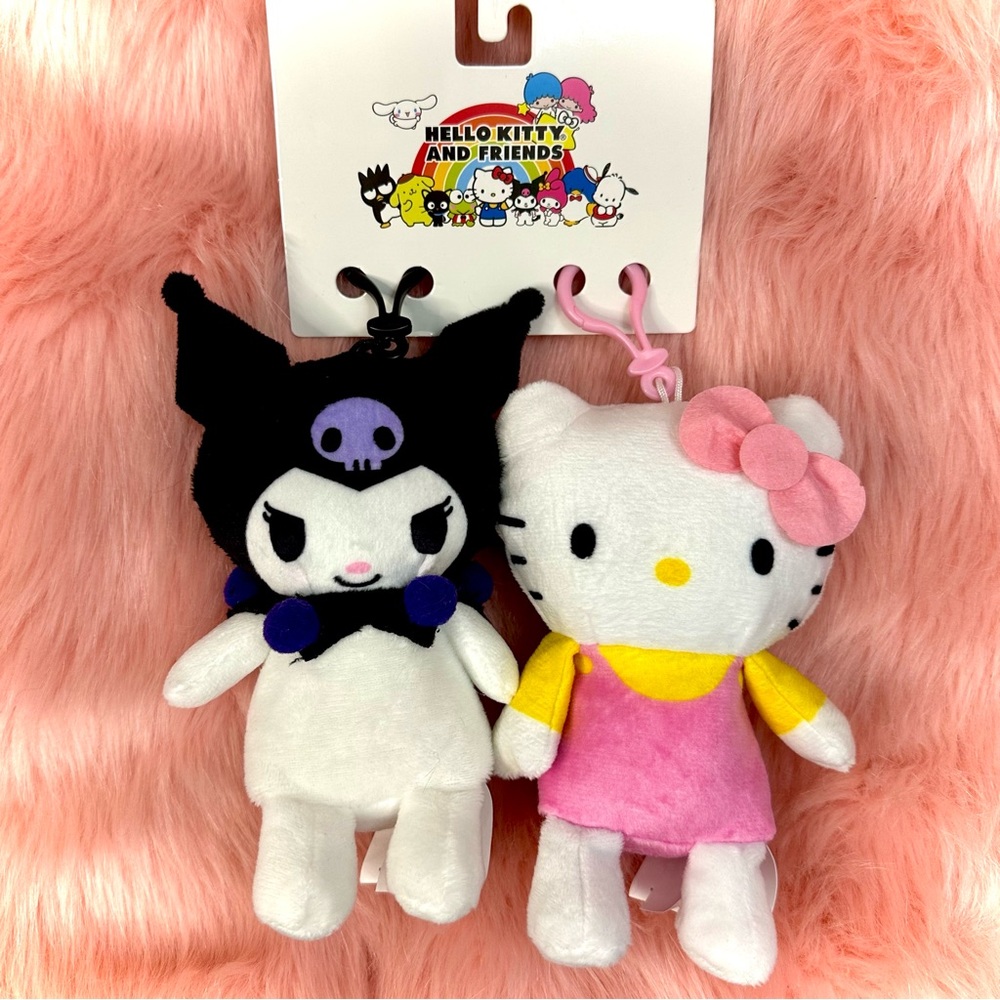 Hello Kitty & Kuromi 6” Backpack Clip Plush Set – Sanrio Bag Hangers